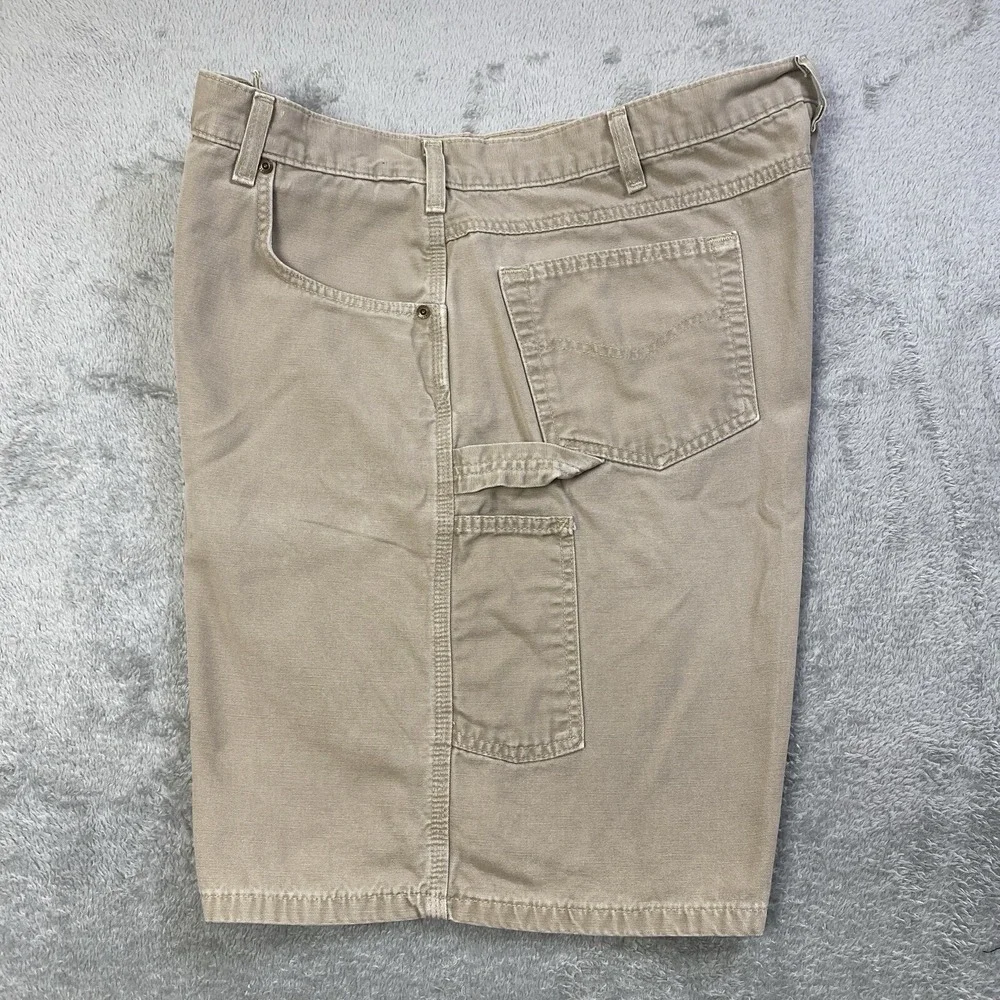 VTG Carhartt Shorts Men Sz 42 Beige Carpenter Cotton Rugged Canvas Work Short